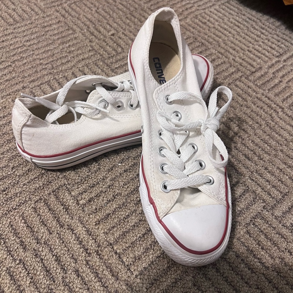 Converse White and Red Canvas Shoes